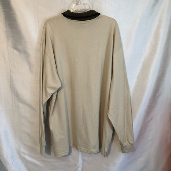 NWT Vintage Ash City Long Sleeve Polo Shirt CAW Logo Mens 2 Xlg Beige - Picture 9 of 10